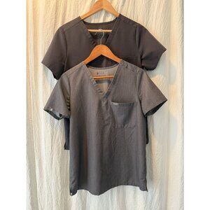 Figs Scrub Tops Womens Small 2 Pack Woman’s Technical Collection Gray